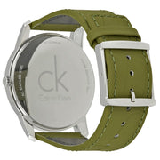  Shop Authentic Calvin Klein City Green Dial Green Leather Strap Watch for Men - K2G211WL - Luxxuri