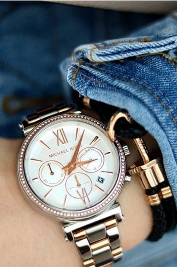  Shop Authentic Michael Kors Sofie Chronograph Quartz White Dial Two Tone Steel Strap Watch For Women - MK6558 - Luxxuri
