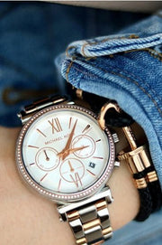 Shop Authentic Michael Kors Sofie Chronograph Quartz White Dial Two Tone Steel Strap Watch For Women - MK6558 - Luxxuri