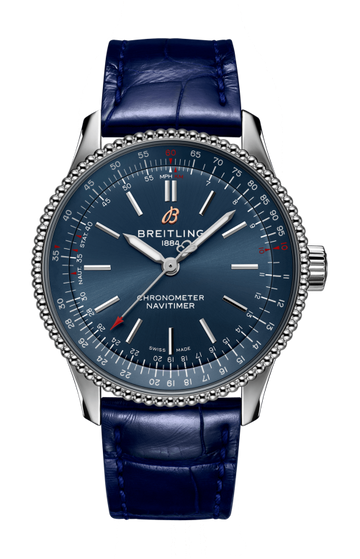  Shop Authentic Breitling Navitimer Automatic 35 Blue Dial Blue Leather Strap Watch for Men - A17395161C1P1 - Luxxuri