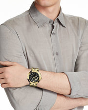  Shop Authentic Versace V-Race Quartz Black Dial Gold Steel Strap Watch For Men - VEBV00519 - Luxxuri