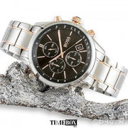  Shop Authentic Hugo Boss Grand Prix Black Dial Two Tone Steel Strap Watch for Men - 1513473 - Luxxuri