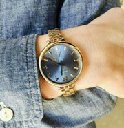  Shop Authentic Marc Jacobs Sally Blue Dial Gold Steel Strap Watch for Women - MBM3366 - Luxxuri