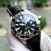  Shop Authentic Tag Heuer Aquaracer Calibre 5 Automatic Black Dial Black Nylon Strap Watch for Men - WAY211A.FC6362 - Luxxuri
