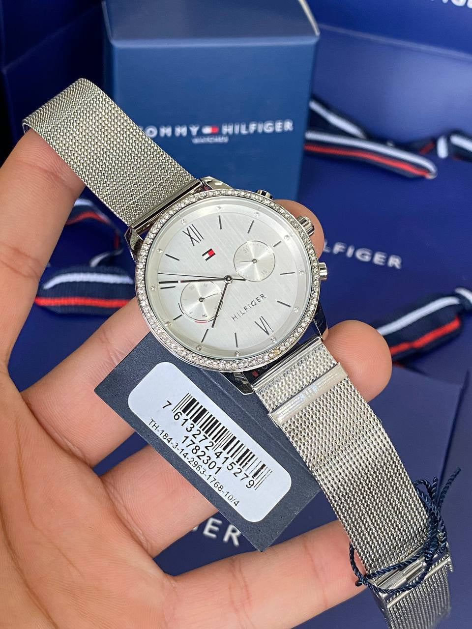  Shop Authentic Tommy Hilfiger Blake Diamonds Silver Dial Silver Mesh Bracelet Watch for Women - 1782301 - Luxxuri