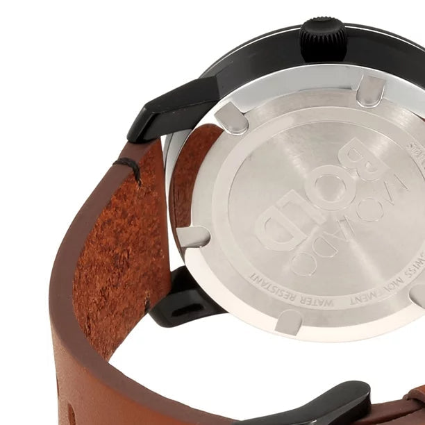  Shop Authentic Movado Bold Black Dial Brown Leather Strap Watch For Men - 3600305 - Luxxuri
