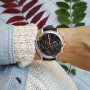  Shop Authentic Tommy Hilfiger Ari Diamonds Black Dial Black Leather Strap Watch for Women - 1781981 - Luxxuri