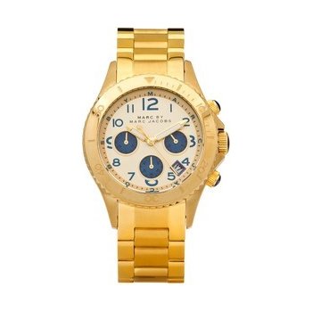  Shop Authentic Marc Jacobs Rock Metal Chronograph Gold Dial Gold Steel Strap Watch for Men - MBM3158 - Luxxuri