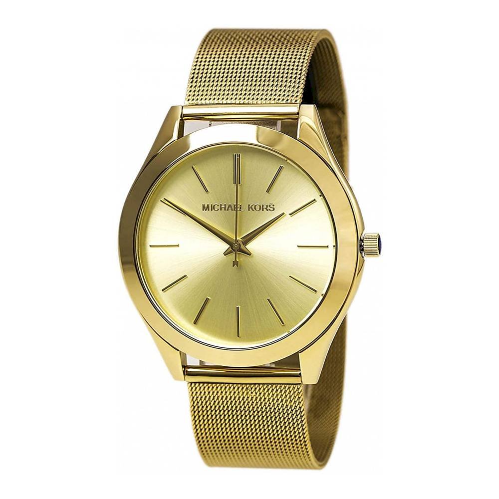  Shop Authentic Michael Kors Slim Runway Champagne Dial Gold Mesh Bracelet Watch for Women - MK3282 - Luxxuri