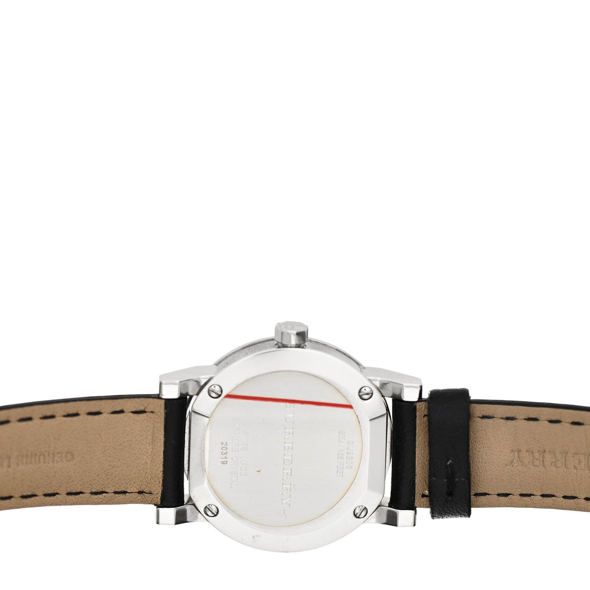  Shop Authentic Burberry The City White Dial Black Leather Strap Watch for Women - BU9206 - Luxxuri