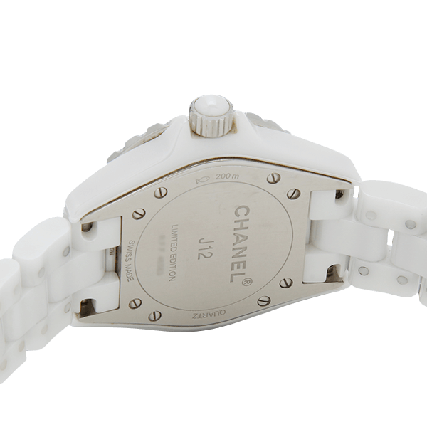  Shop Authentic Chanel J12 Quartz Diamonds Pink Dial White Steel Strap Watch for Women - J12 H5513 - Luxxuri