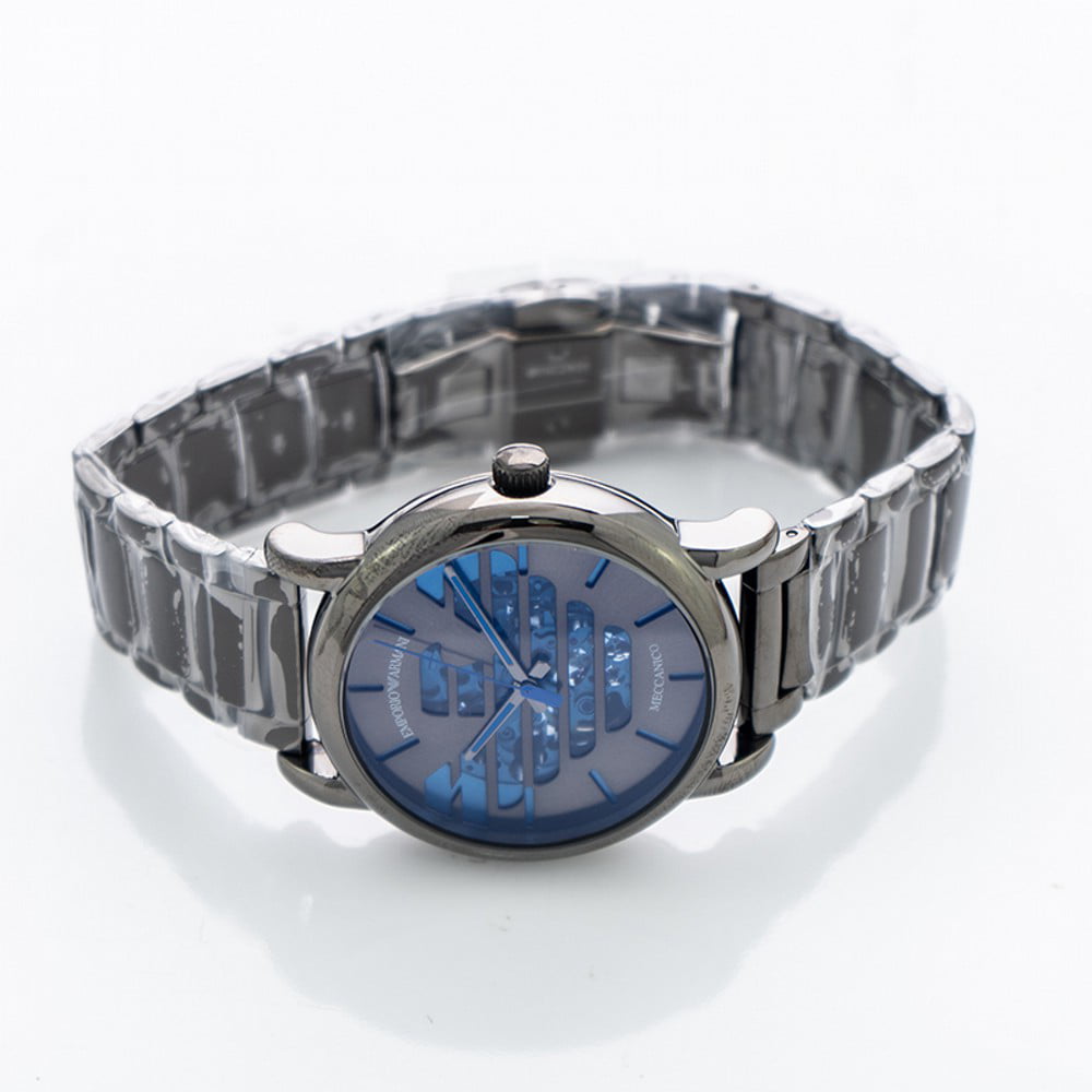  Shop Authentic Emporio Armani Meccanico Automatic Grey Dial Grey Steel Strap Watch For Men - AR60029 - Luxxuri
