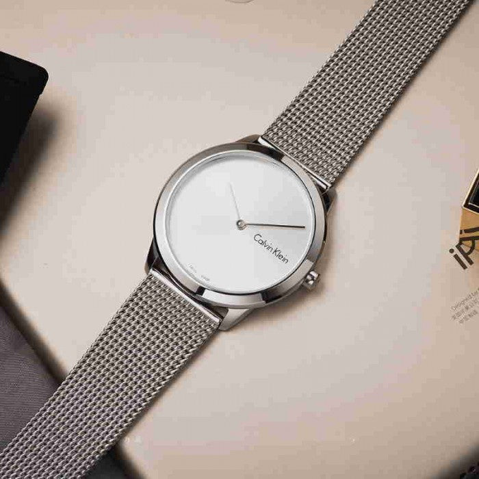  Shop Authentic Calvin Klein Minimal Silver Dial Silver Mesh Bracelet Watch for Men - K3M211Y6 - Luxxuri
