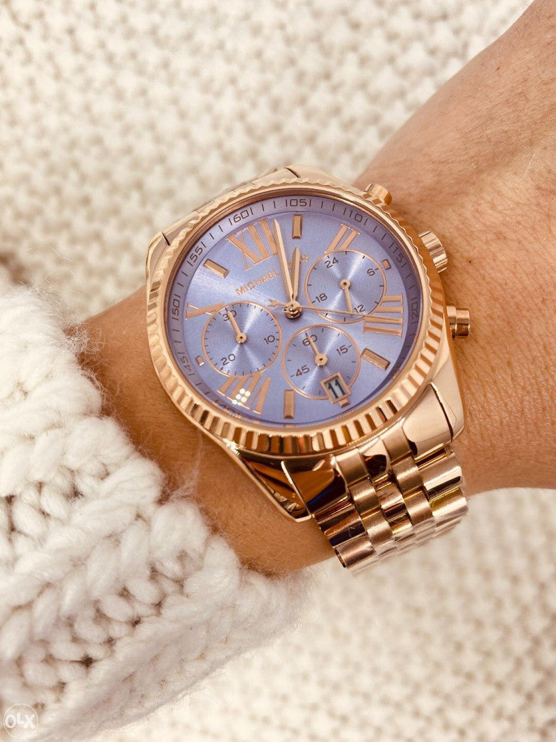  Shop Authentic Michael Kors Lexington Purple Dial Rose Gold Steel Strap Watch For Women - MK6207 - Luxxuri