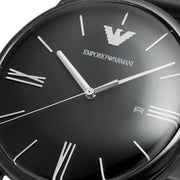  Shop Authentic Emporio Armani Minimalist Analog Black Dial Black Leather Strap Watch For Men - AR11573 - Luxxuri
