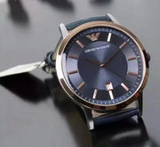  Shop Authentic Emporio Armani Renato Analog Blue Dial Black Leather Strap Watch For Men - AR2506 - Luxxuri