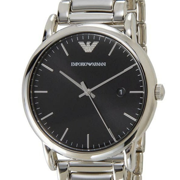  Shop Authentic Emporio Armani Luigi Quartz Black Dial Silver Steel Strap Watch For Men - AR2499 - Luxxuri