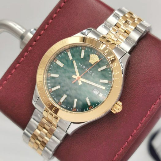  Shop Authentic Versace Hellenium Green Dial Two Tone Steel Strap Watch for Men - VEVK00620 - Luxxuri