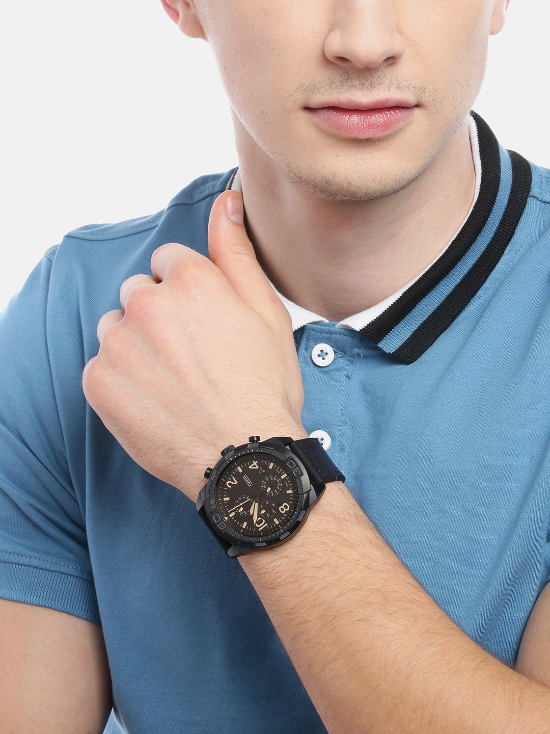  Shop Authentic Fossil Bronson Chronograph Brown Dial Brown Leather Strap Watch for Men - FS5713 - Luxxuri