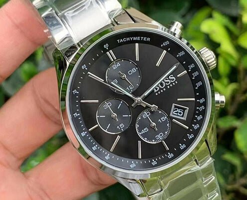  Shop Authentic Hugo Boss Grand Prix Black Dial Silver Steel Strap Watch for Men - 1513477 - Luxxuri