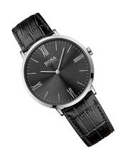 Shop Authentic Hugo Boss Jackson Black Dial Black Leather Strap Watch for Men - 1513369 - Luxxuri