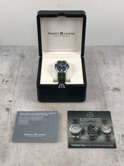  Shop Authentic Maurice Lacroix Aikon Quartz Black Dial Green Crocodile Leather Strap Watch for Men - AI1008-PVB21-330-1 - Luxxuri