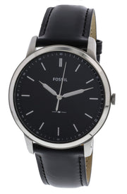  Shop Authentic Fossil The Minimalist Three Hand Black Dial Black Leather Strap Watch for Men - FS5398 - Luxxuri