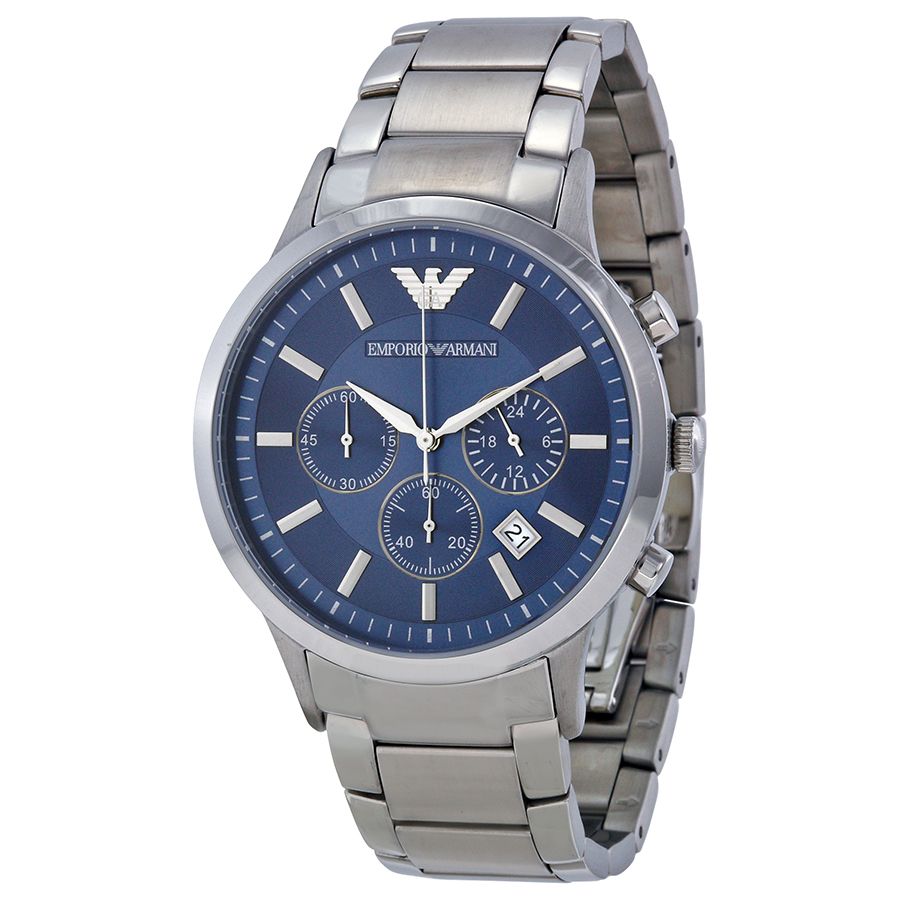  Shop Authentic Emporio Armani Sportivo Chronograph Blue Dial Silver Steel Strap Watch For Men - AR5860 - Luxxuri