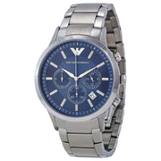  Shop Authentic Emporio Armani Sportivo Chronograph Blue Dial Silver Steel Strap Watch For Men - AR5860 - Luxxuri