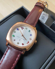  Shop Authentic Marc Jacobs Mandy White Dial Brown Leather Strap Watch for Women - MJ1598 - Luxxuri