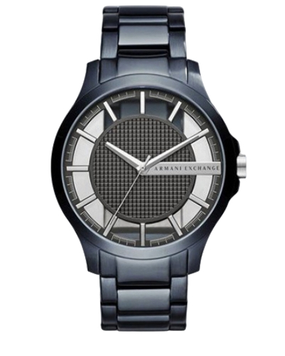  Shop Authentic Armani Exchange Hampton Skeleton Grey Dial Blue Steel Strap Watch For Men - AX2401 - Luxxuri