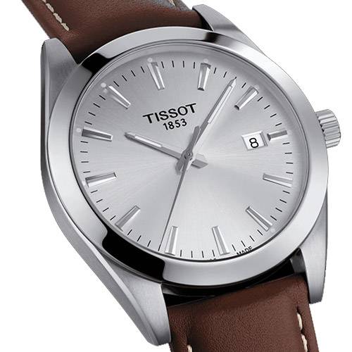 Shop Authentic Tissot Gentleman Powermatic 80 Silicium Silver Dial Brown Leather Strap Watch For Men - T127.407.16.031.00 - Luxxuri