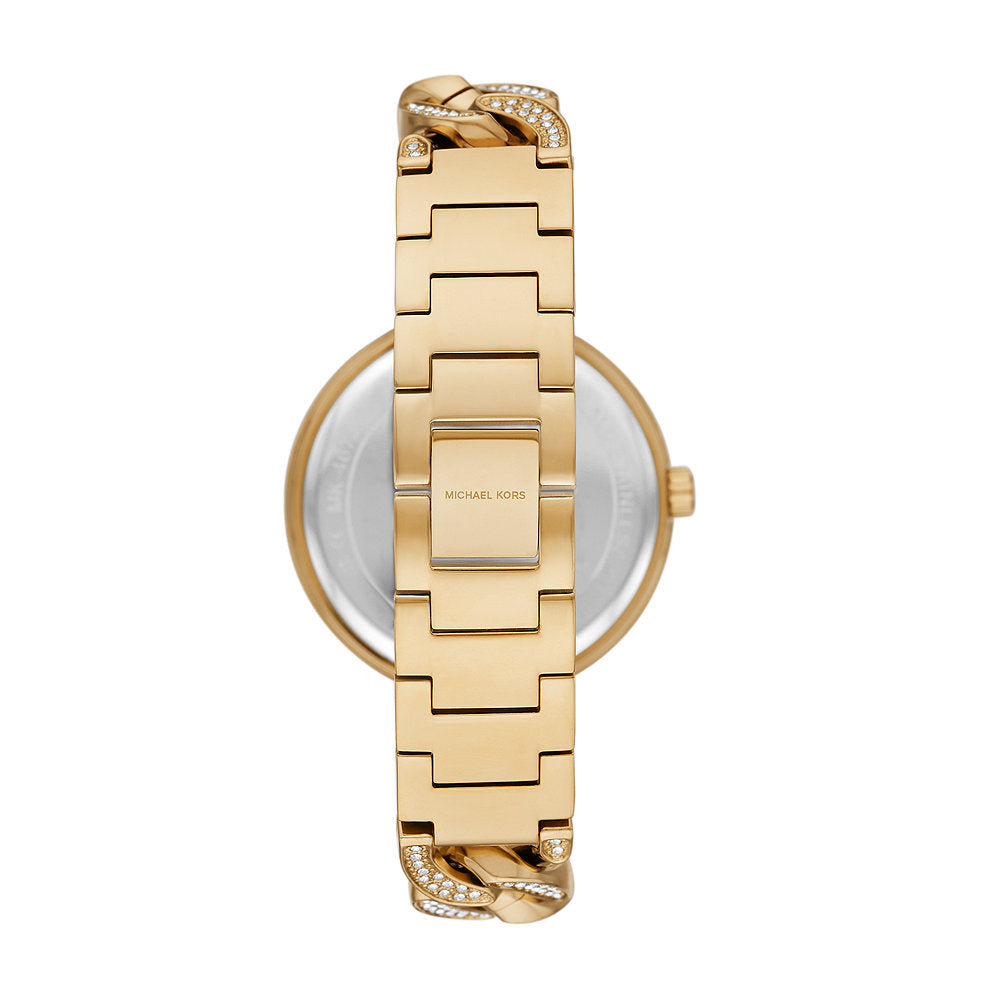 Shop Authentic Michael Kors Catelyn Crystals Gold Dial Gold Steel Strap Watch For Women - MK4674 - Luxxuri