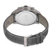  Shop Authentic Hugo Boss Grand Prix White Dial Grey Leather Strap Watch for Men - 1513633 - Luxxuri