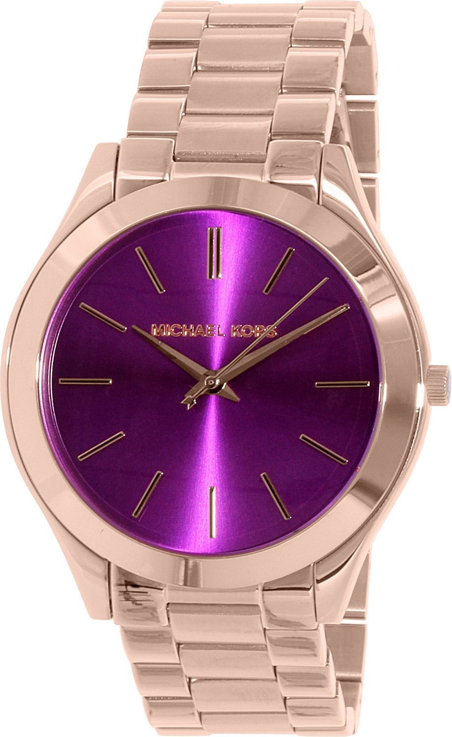  Shop Authentic Michael Kors Slim Runway Purple Dial Rose Gold Steel Strap Watch for Women - MK3293 - Luxxuri