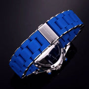  Shop Authentic Marc Jacobs Rock Chronograph Blue Dial Blue Silicone Strap Watch for Women - MBM2548 - Luxxuri