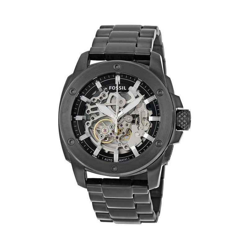  Shop Authentic Fossil Modern Machine Automatic Silver Dial Black Steel Strap Watch for Men - ME3080 - Luxxuri