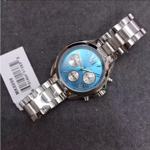  Shop Authentic Michael Kors Bradshaw Chronograph Blue Dial Silver Steel Strap Watch For Women - MK6098 - Luxxuri