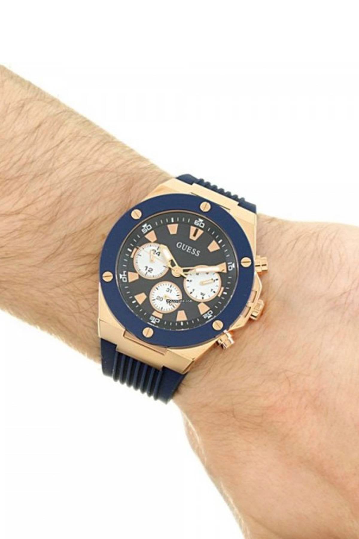  Shop Authentic Guess Poseidon Blue Dial Blue Rubber Strap Watch for Men - GW0057G2 - Luxxuri