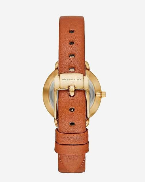  Shop Authentic Michael Kors Portia Quartz White Dial Brown Leather Strap Watch For Women - MK2734 - Luxxuri