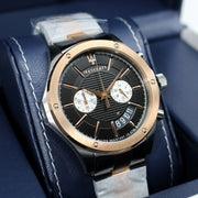  Shop Authentic Maserati Circuito Chronograph Black Dial Two Tone Steel Strap Watch For Men - R8873627004 - Luxxuri