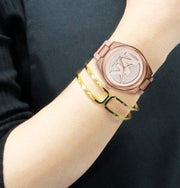  Shop Authentic Michael Kors Janelle Three Hand Rose Gold Dial Two Tone Steel Strap Watch For Women - MK7089 - Luxxuri