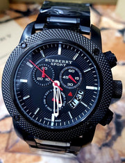  Shop Authentic Burberry Sport Chronograph Black Dial Black Steel Strap Watch for Men - BU7703 - Luxxuri