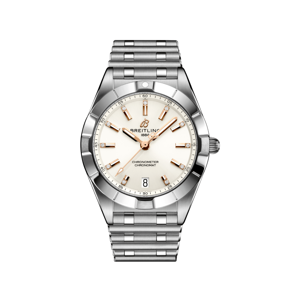  Shop Authentic Breitling Chronomat 32 Diamonds White Dial Silver Steel Strap Watch for Women - A77310101A3A1 - Luxxuri