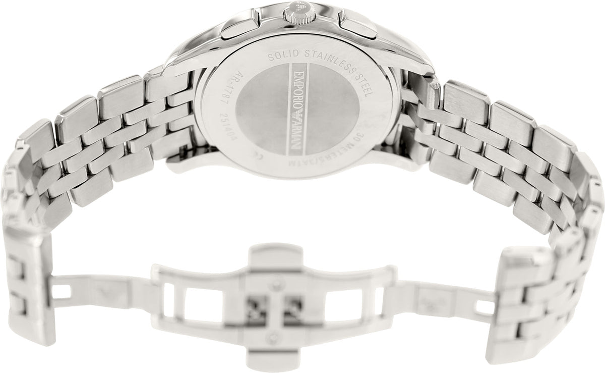  Shop Authentic Emporio Armani Classic Gianni T Bar Crystals Pink Dial Silver Steel Strap Watch For Women - AR1781 - Luxxuri