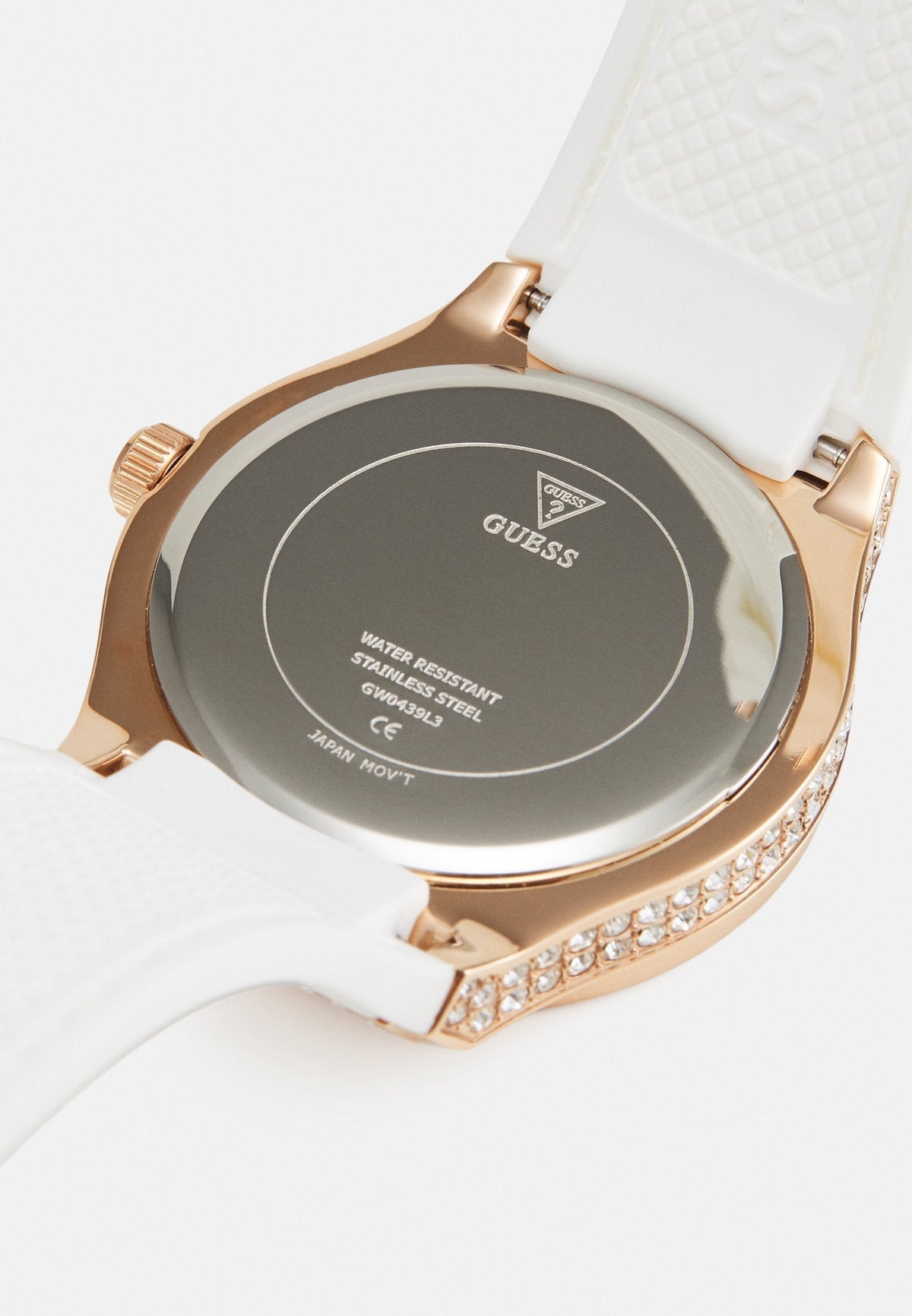  Shop Authentic Guess Sport Multifunction Crystals Rose Gold Dial White Rubber Strap Watch For Women - GW0439L3 - Luxxuri