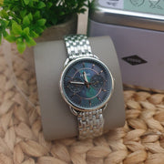  Shop Authentic Fossil Tailor Mother of Pearl Black Dial Silver Steel Strap Watch for Women - ES3911 - Luxxuri