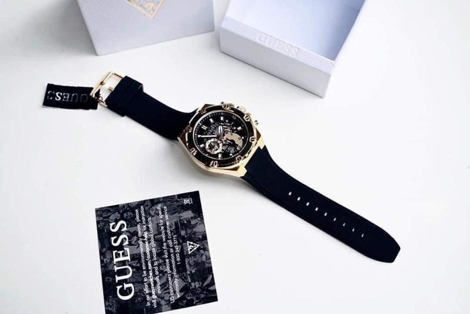  Shop Authentic Guess Third Gear Multifunction Black Dial Black Rubber Strap Watch for Men - GW0334G2 - Luxxuri