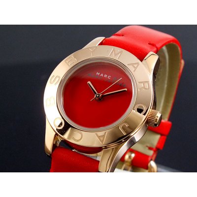  Shop Authentic Marc Jacobs Blade Red Dial Red Leather Strap Watch for Women - MBM1204 - Luxxuri