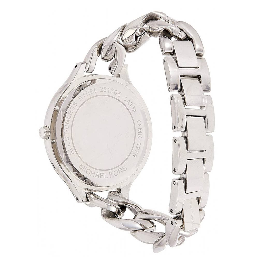  Shop Authentic Michael Kors Slim Runway Silver Dial Silver Steel Strap Watch for Women - MK3279 - Luxxuri